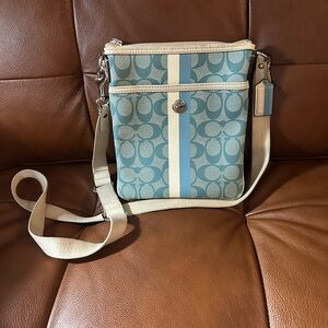 Blue and Cream Crossbody Bag